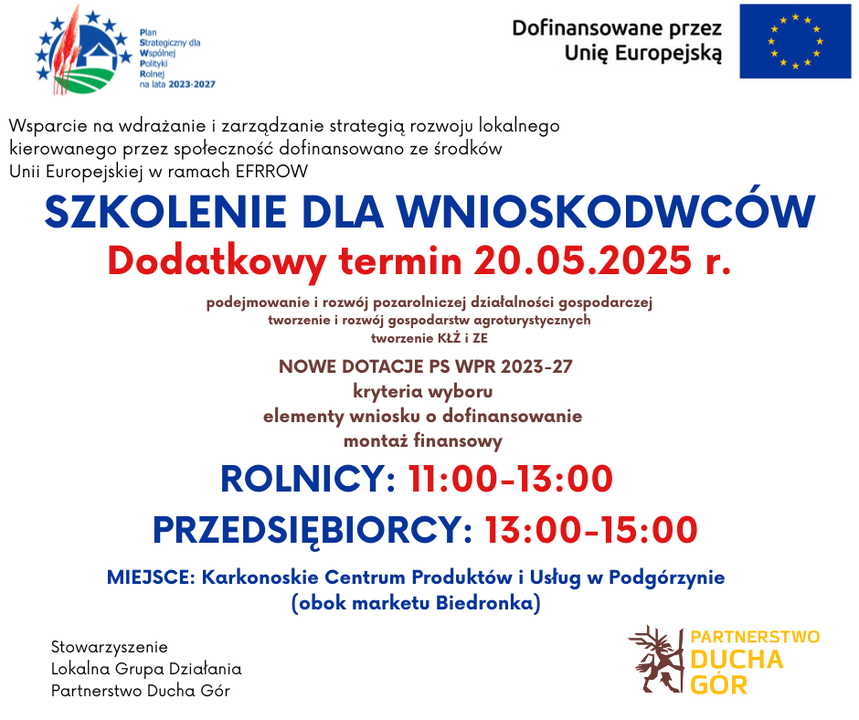 Szkolenie dla wnioskodawców