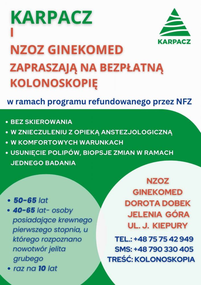  Bezpłatna kolonoskopia w ramach programu refundowanego przez NFZ