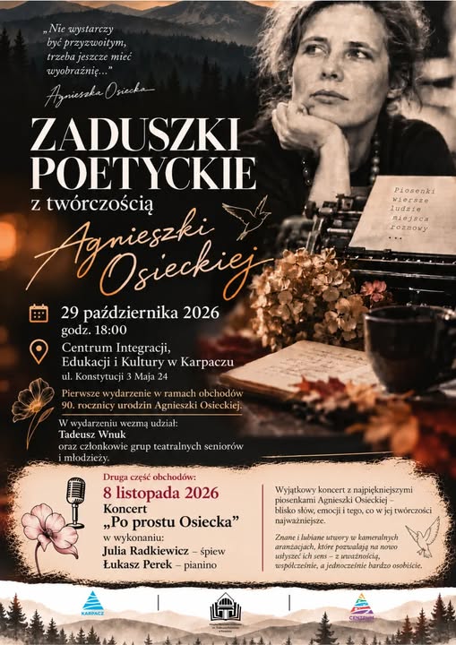 Zaduszki poetyckie z twórczością Agnieszki Osieckiej