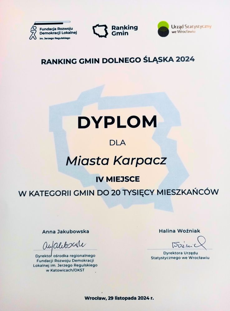 Karpacz w czołówce Rankingu Gmin Dolnego Śląska!