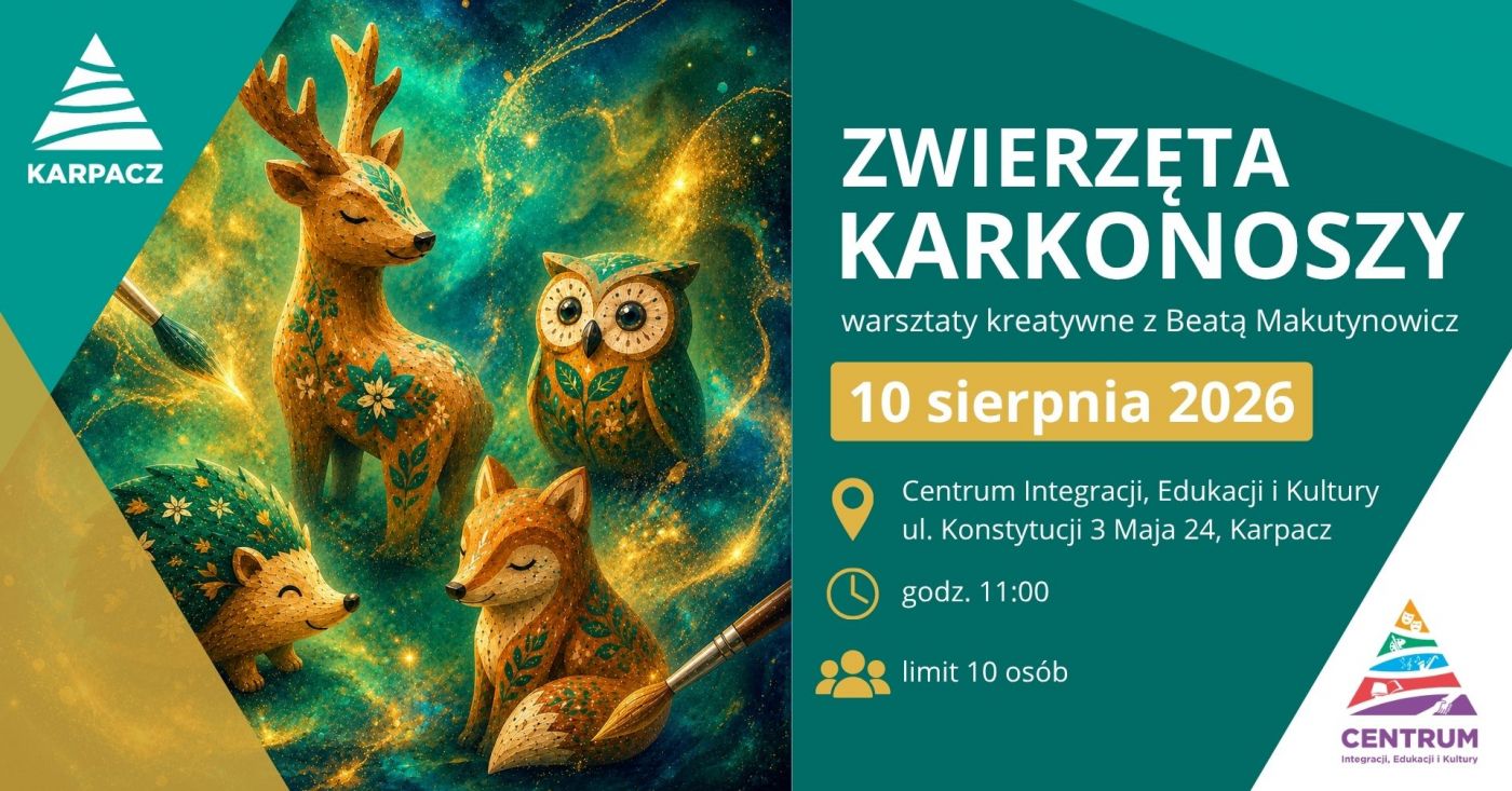 „Zwierzęta Karkonoszy” warsztaty kreatywne z Beatą Makutynowicz