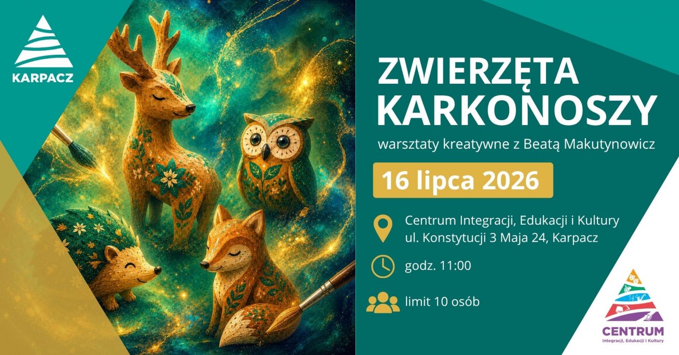 „Zwierzęta Karkonoszy” warsztaty kreatywne z Beatą Makutynowicz