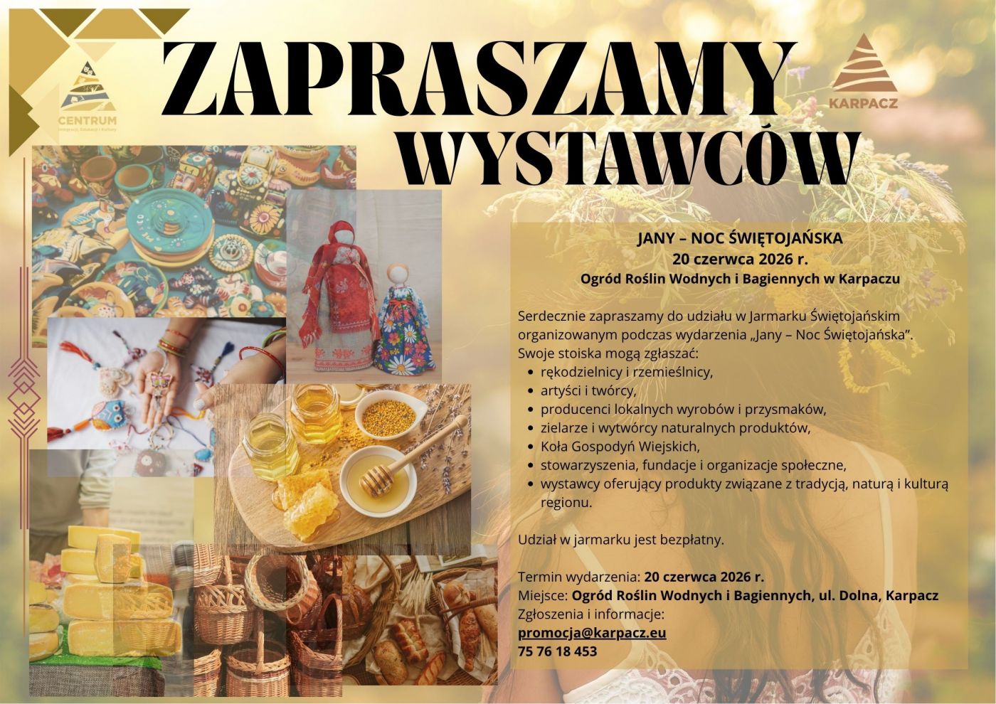 Jany – Noc Świętojańska - zaproszenie dla wystawców
