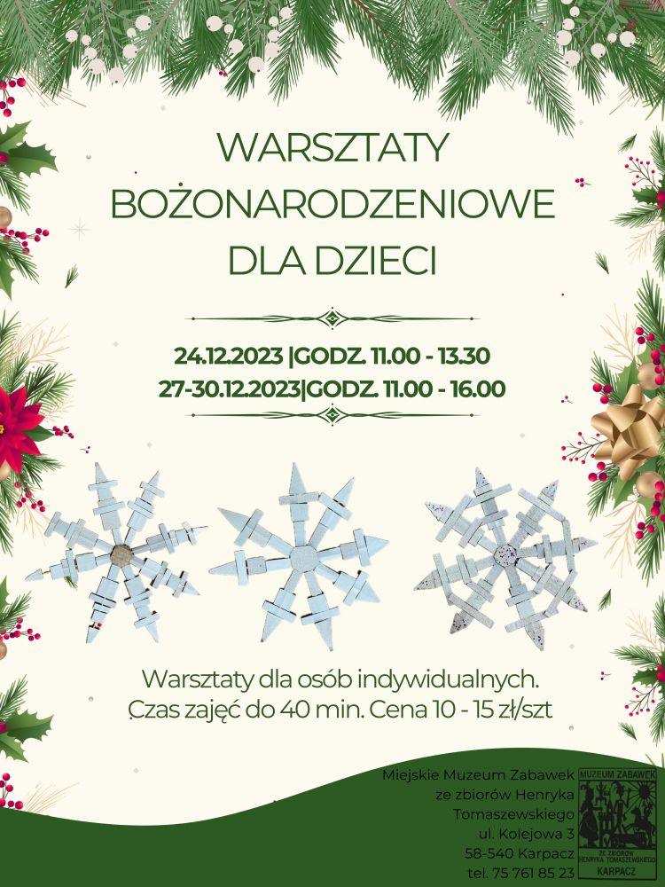 Warsztaty bożonarodzeniowe dla dzieci
