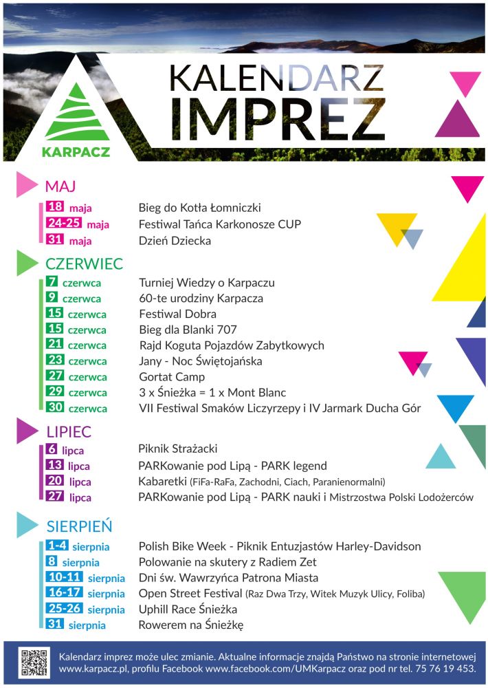 KALENDARZ IMPREZ - WIOSNA/LATO 2019