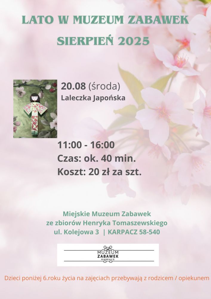 Warsztaty artystyczne w Muzeum Zabawek w Karpaczu - Laleczka Japońska