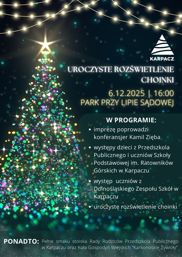 Uroczyste Rozświetlenie Miejskiej Choinki w Karpaczu