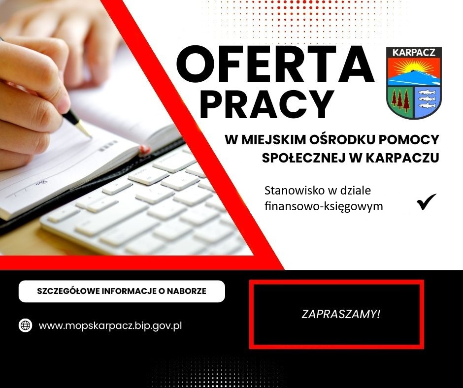 Oferta pracy w Miejskim Ośrodku Pomocy Społecznej w Karpaczu