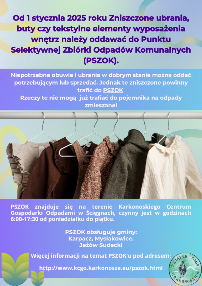 Segregacja odpadów (tekstylia) – nowy obowiązek od 1 stycznia 2025 r.