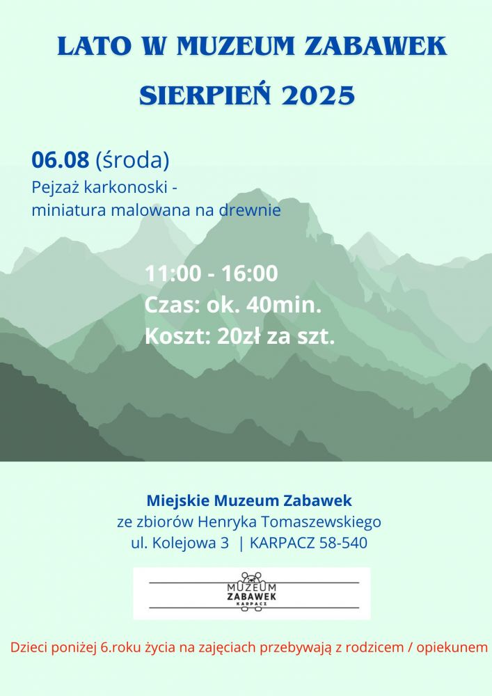 Warsztaty artystyczne w Muzeum Zabawek w Karpaczu - Pejzaż Karkonoski
