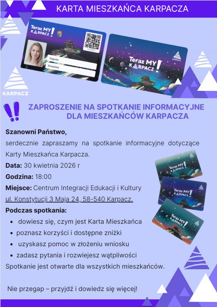 Karta mieszkańca - Spotkanie informacyjne dla mieszkańców