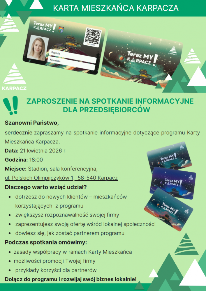 Karta mieszkańca - Spotkanie informacyjne dla przedsiębiorców