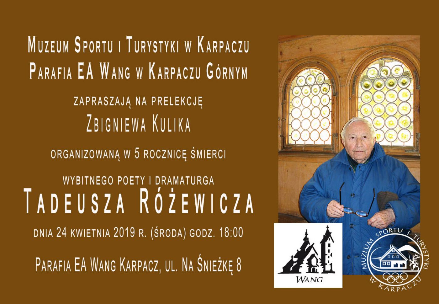 Zaproszenie na prelekcję o Tadeuszu Różewiczu
