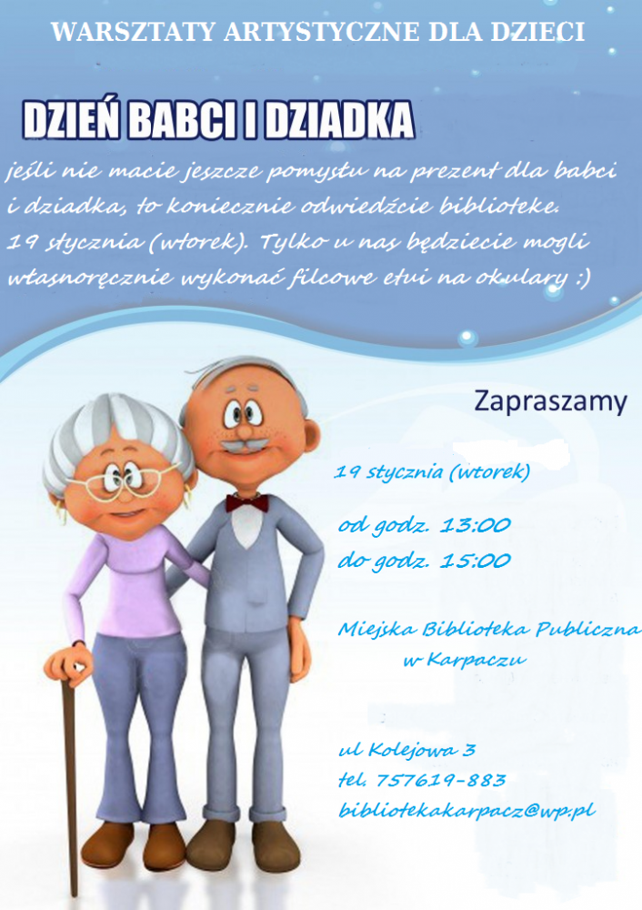 Warsztaty artystyczne dla dzieci - DZIEŃ BABCI I DZIADKA