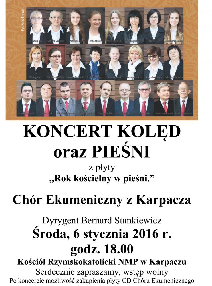 Koncert kolęd oraz pieśni Chóru Ekumenicznego