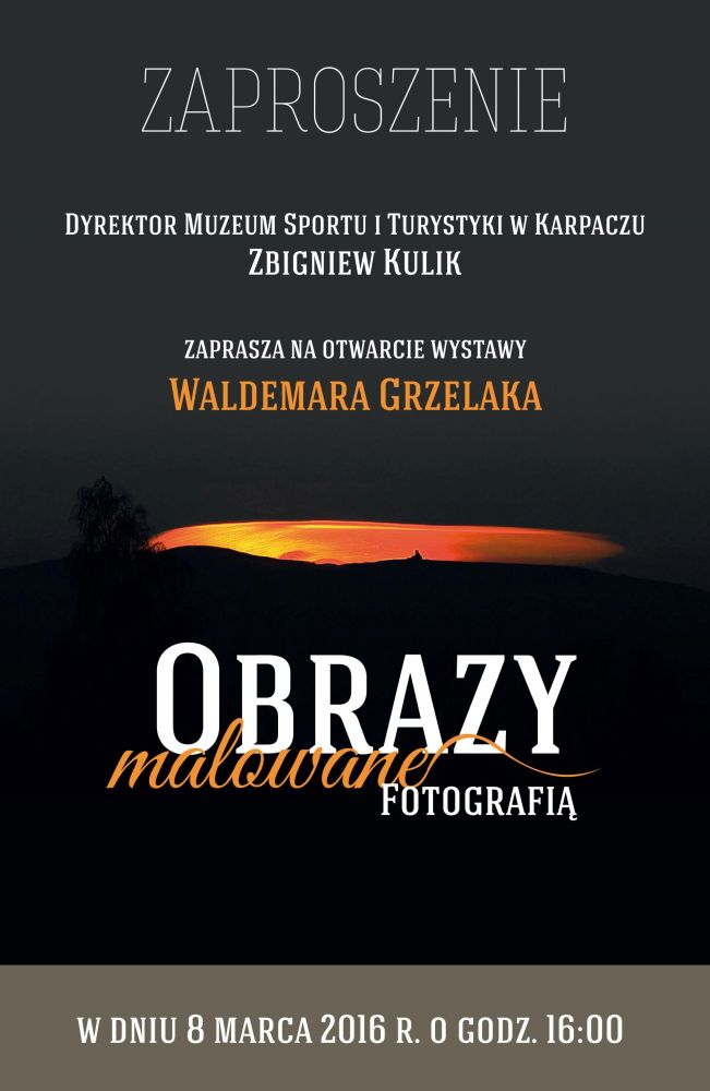 Zaproszenie na otwarcie wystawy do Muzeum Sportu i Turystyki