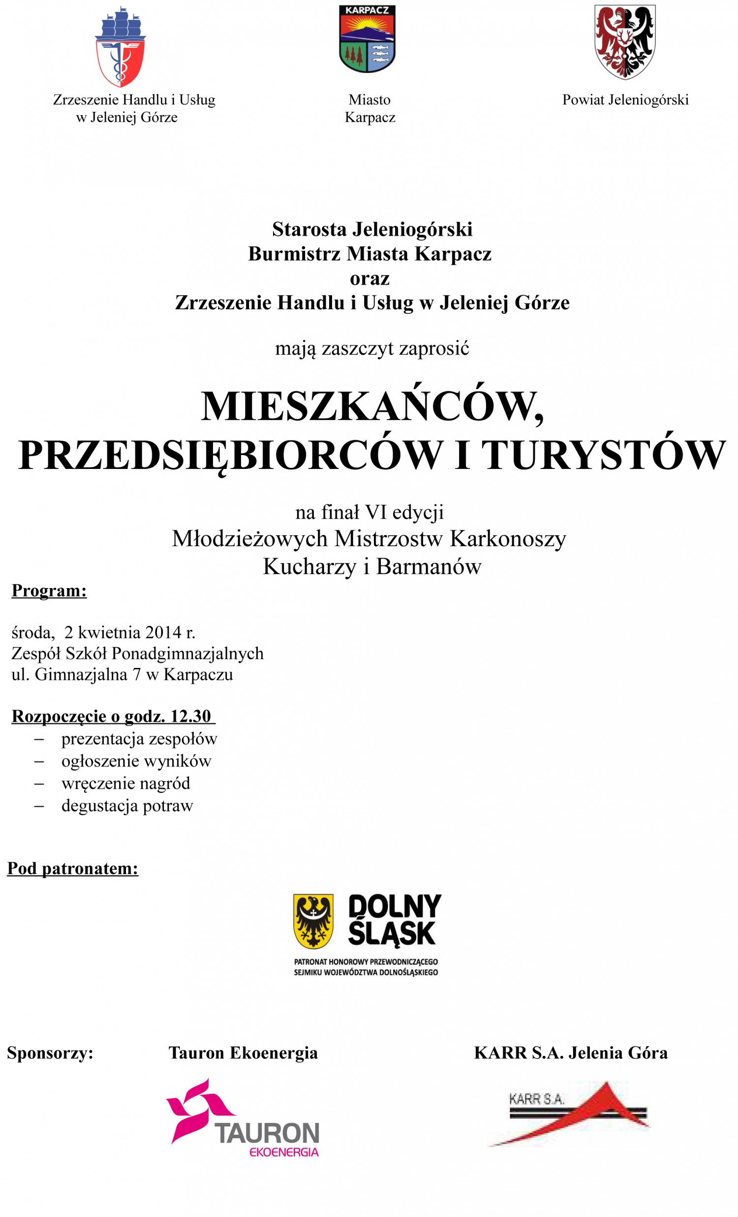 Młodzieżowe Mistrzostwa Karkonoszy Kucharzy i Barmanów 2014 -finał 