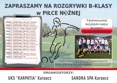 ROZGRYWKI B-KLASY W PIŁCE NOŻNEJ - KARPATIA SANDRA KARPACZ