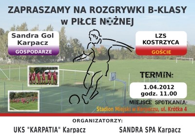 Rozgrywki  B-klasy w piłce nożnej na Stadionie Miejskim 
