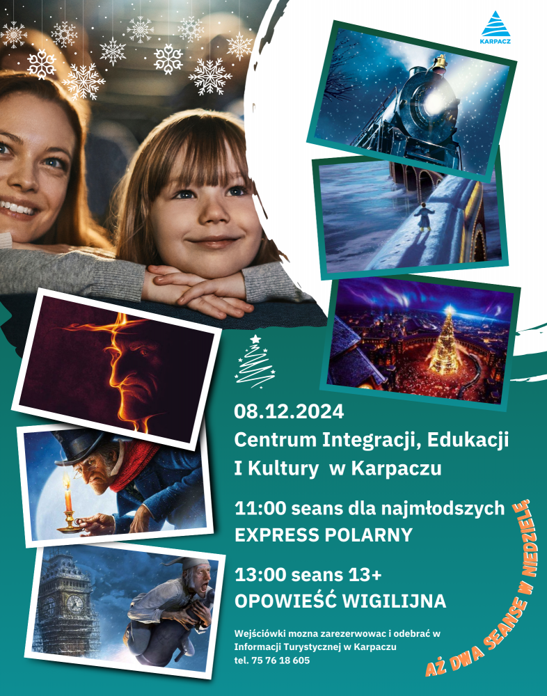 Zapraszamy na Podwójny Poranek Filmowy w Karpaczu 08.12.2024 r. !!!!