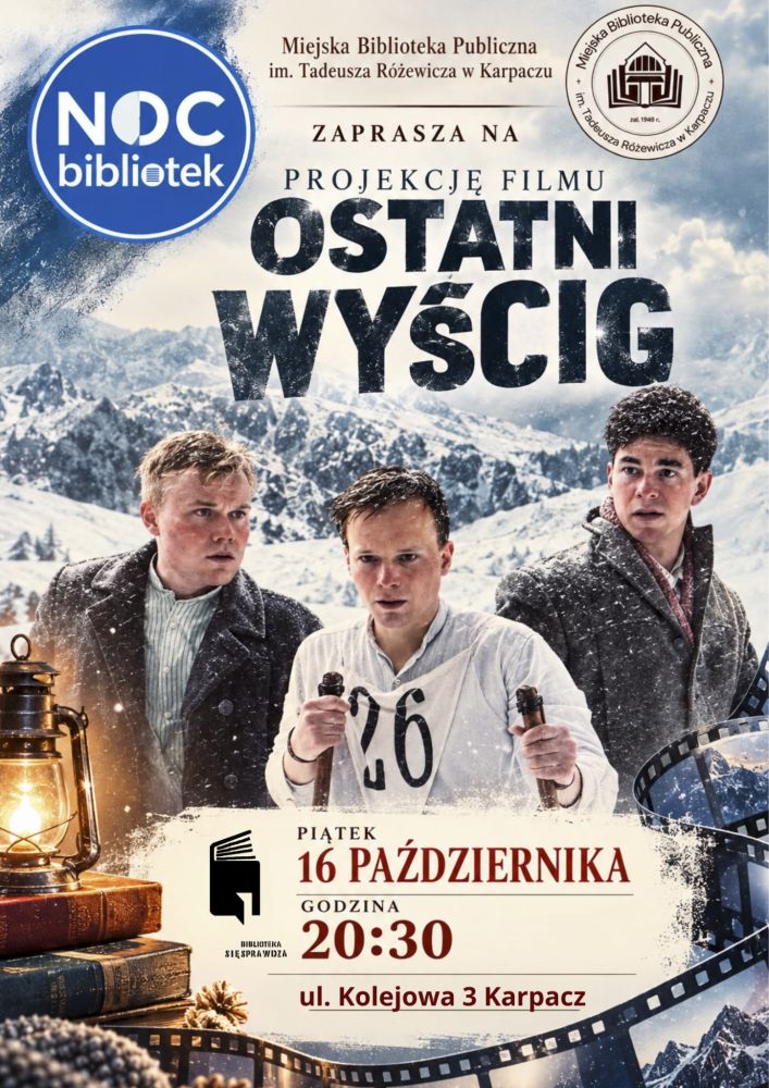 NOC BIBLIOTEK - seans filmowy Ostatni wyścig