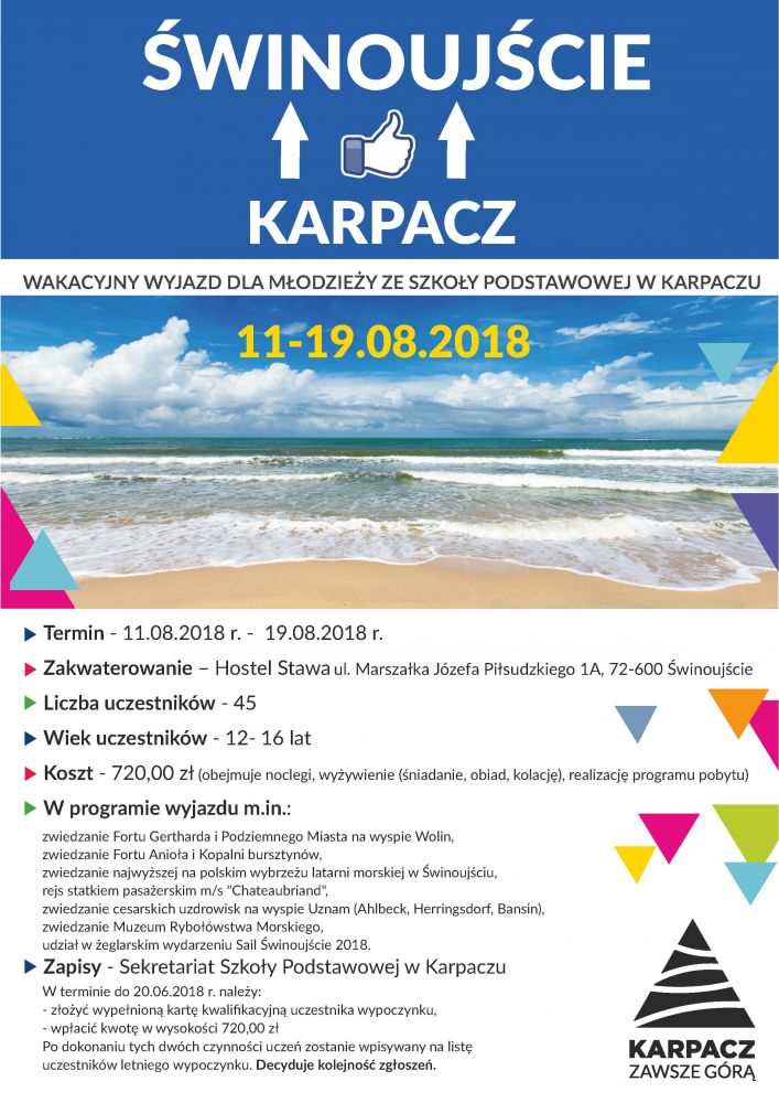 Wakacyjny wyjazd młodzieży z Karpacza -  zmiana terminu zapisów