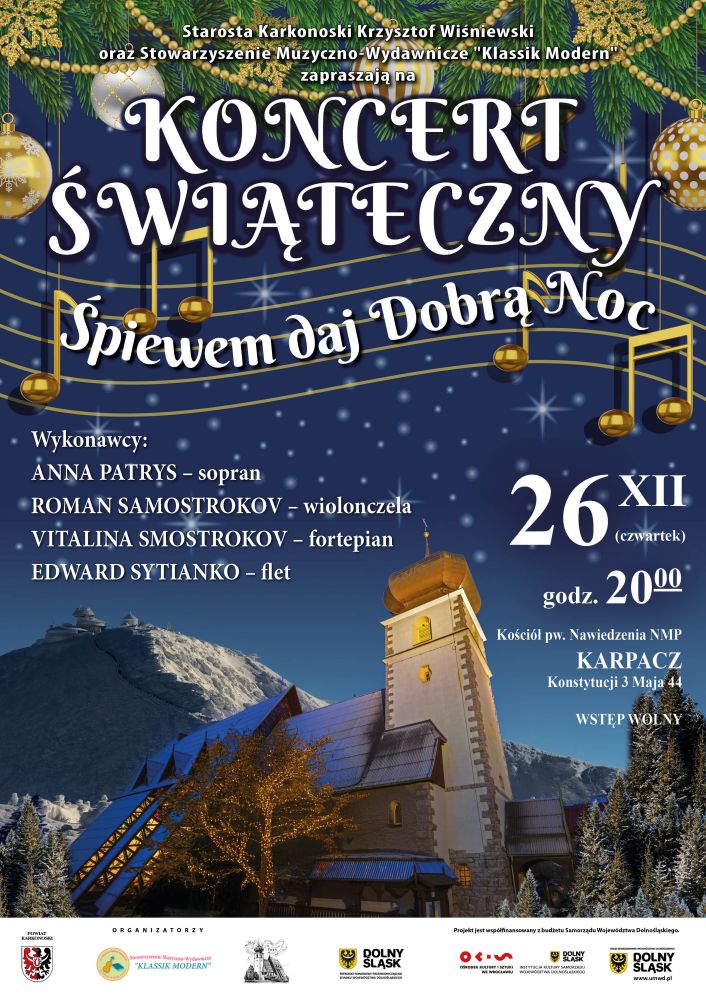 Świąteczna magia w sercu Karkonoszy - Koncert Świąteczny pt. „Śpiewem daj Dobrą Noc” 