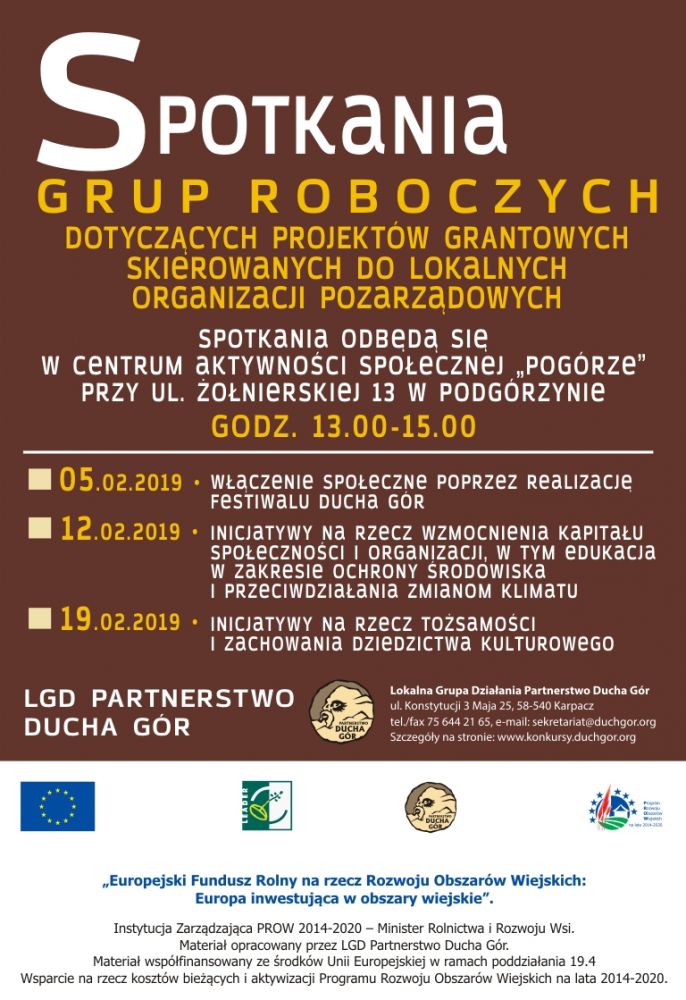 Spotkania grup roboczych dotyczących projektów grantowych