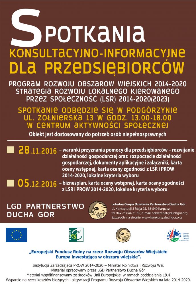 Spotkania konsultacyjno-informacyjne dla przedsiębiorców