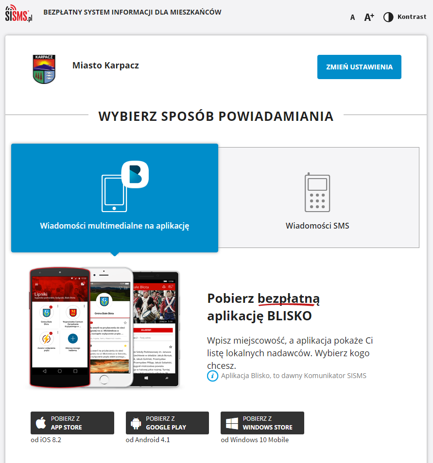 Bezpłatny system informacji dla mieszkańców