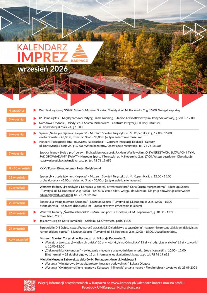 KALENDARZ IMPREZ - WRZESIEŃ