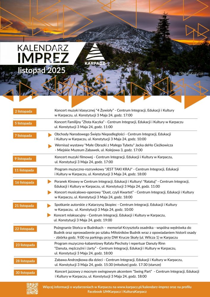 KALENDARZ IMPREZ - LISTOPAD 2025