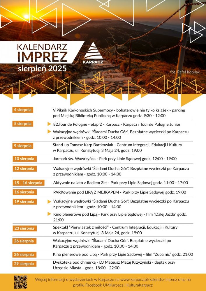 KALENDARZ IMPREZ - SIERPIEŃ 2025