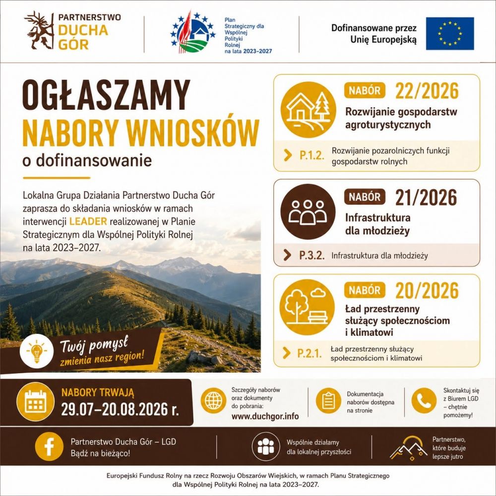 Ogłoszenie o naborach wniosków o dofinansowanie Ogłoszenie o naborach wniosków o dofinansowanie