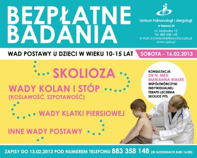 Biała sobota w CPiA - badania wad postawy u dzieci