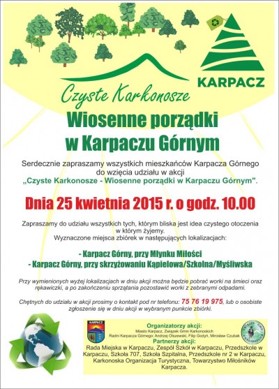 Czyste Karkonosze Wiosenne porządki w Karpaczu Górnym