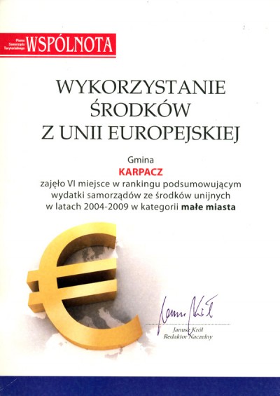 „DIAMENT WSPÓLNOTY” DLA BURMISTRZA KARPACZA