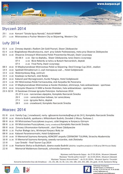 Kalendarz imprez Karpacz 2014