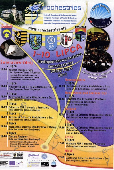 Koncert Hiszpańskiej Orkiestry Młodzieżowej w ramach Międzynarodowego Festiwalu EUROCHESTRIES Dolny Śląsk 2011