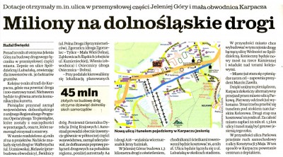 Miliony na drogę w Karpaczu. W Gazecie Wrocławskiej ukazał się artykuł, Rafała Święckiego, informujący o ...