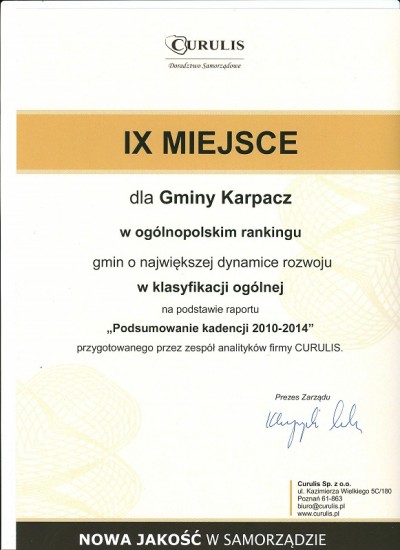 Nagroda dla Gminy Karpacz