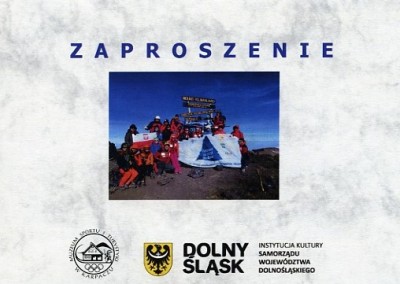  Zaproszenie na prelekcję  Zofii Czernow pt.Wyprawa na Kilimandżaro
