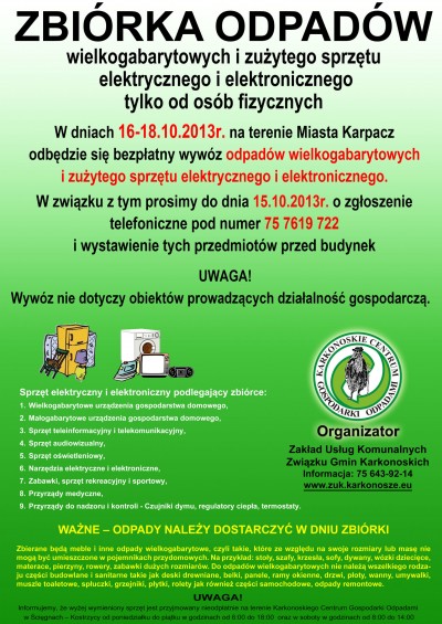 ZBIÓRKA ODPADÓW WIELKOGABARYTOWYCH 