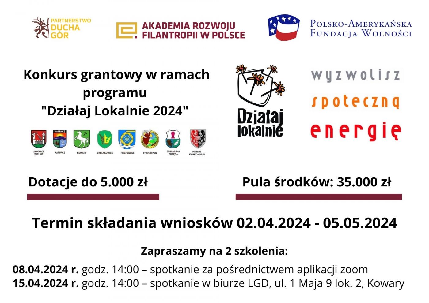 Konkurs Grantowy w ramach programy Działaj lokalnie 2024