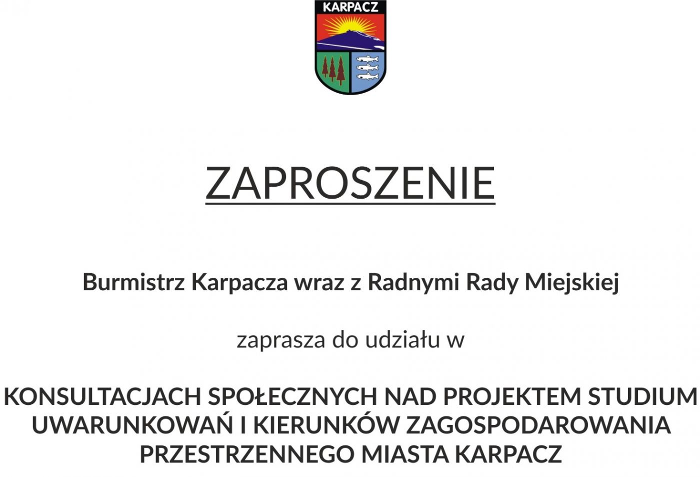 Zaproszenie na konsultacje społeczne nad projektem Studium