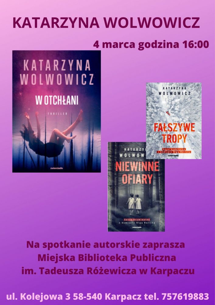 Spotkanie autorskie z Katarzyną Wolwowicz