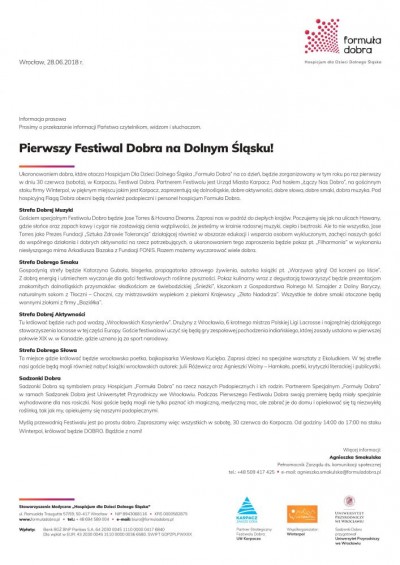 Festiwal Dobra pod hasłem Łączy Nas Dobro