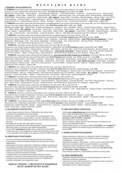 XX Międzynarodowego Rajdu Górskiego Euroregionu NYSA “KARKONOSZE 2018”