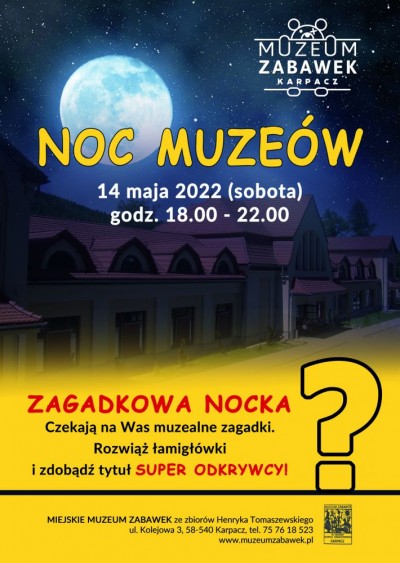 Zagadkowa Nocka - Noc Muzeów w Miejskim Muzeum Zabawek