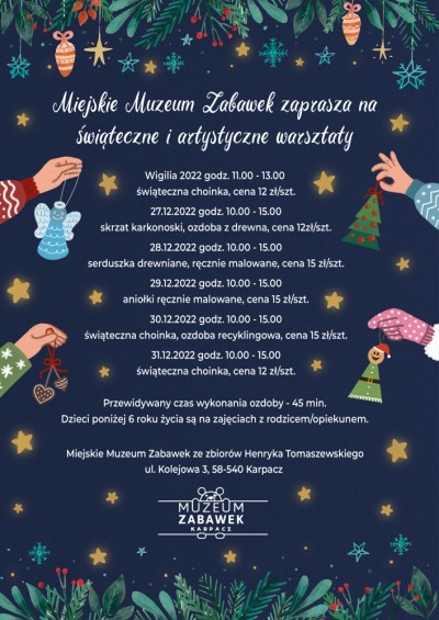 Świąteczne i artystyczne warsztaty w Miejskim Muzeum Zabawek